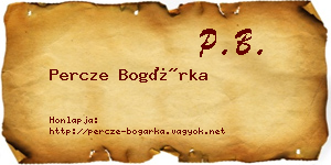 Percze Bogárka névjegykártya